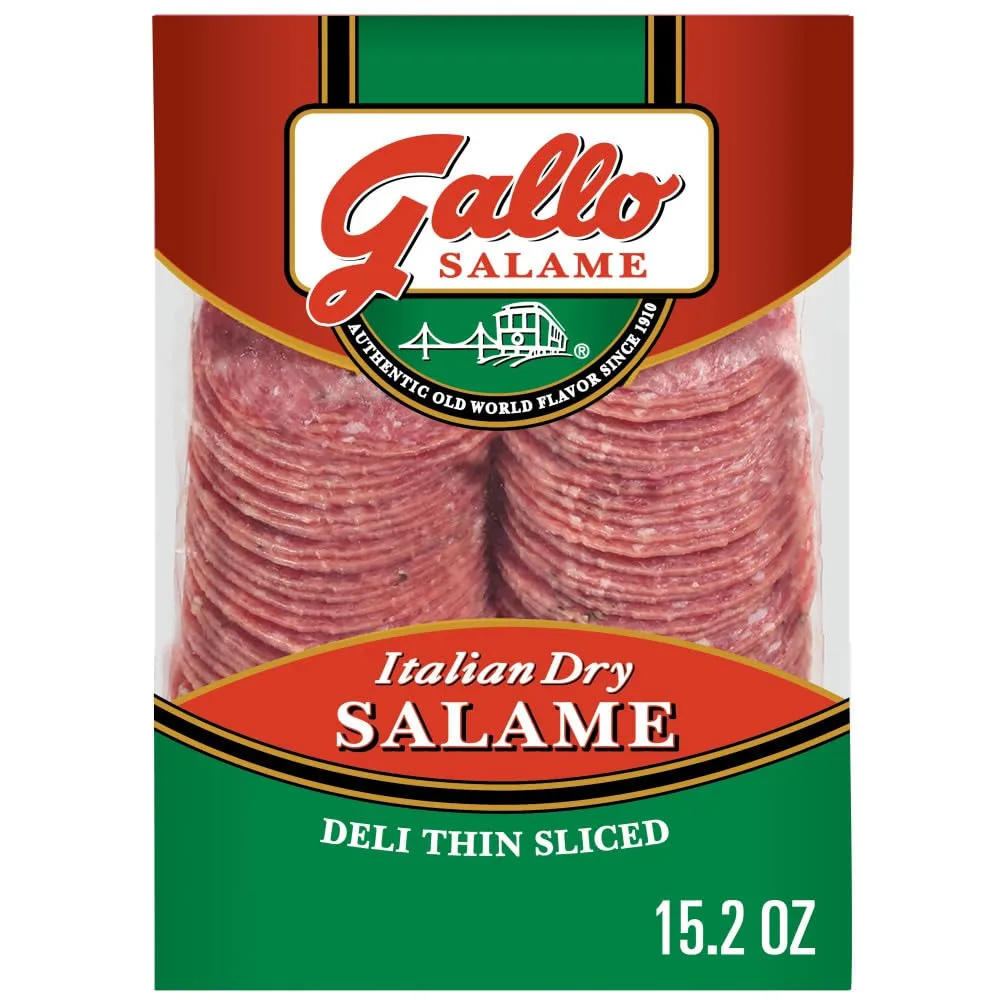 Gallo Salame Deli Thin Sliced Italian Dry Salame Lunch Meat, 15.2 oz
