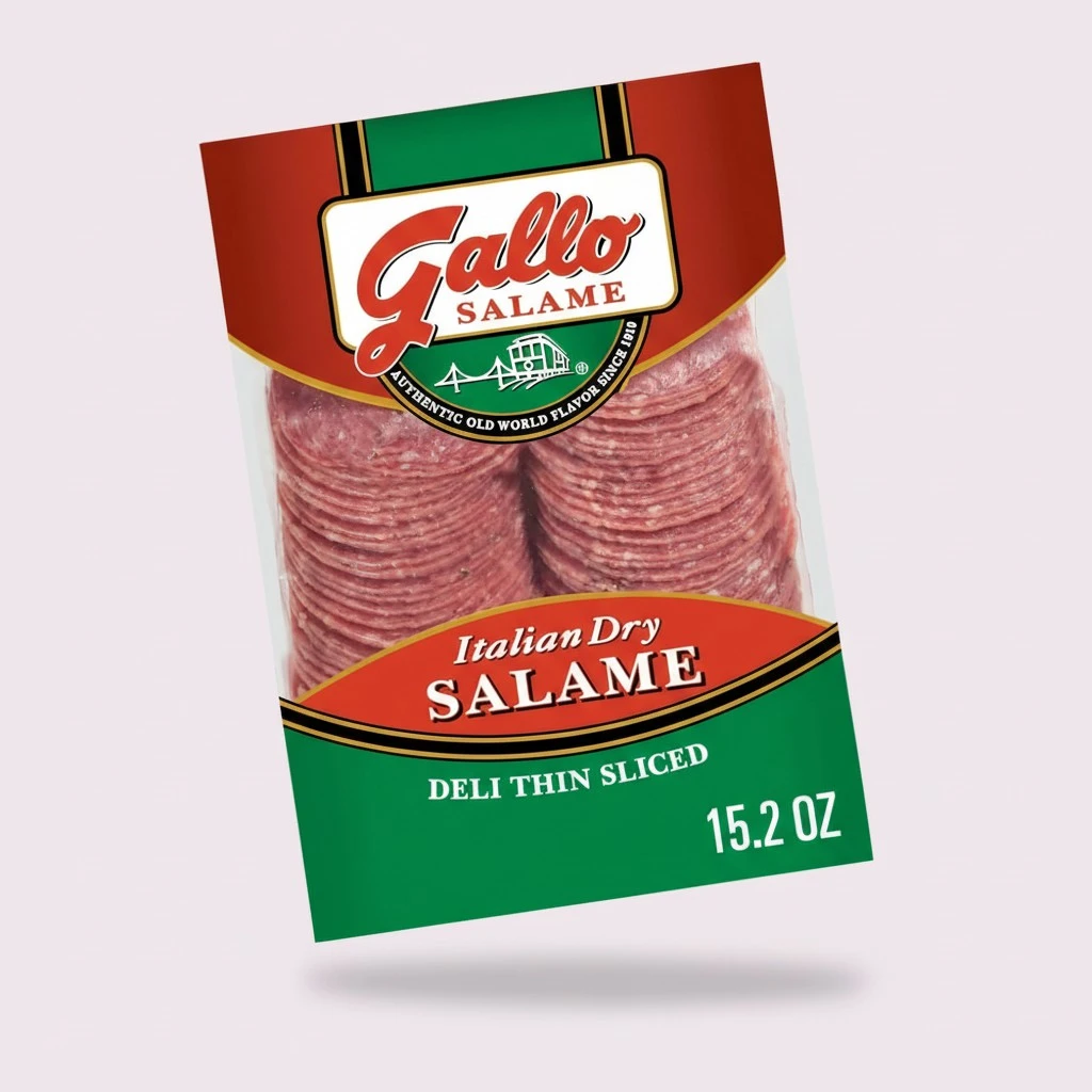 Gallo Salame Deli Thin Sliced Italian Dry Salame Lunch Meat, 15.2 oz