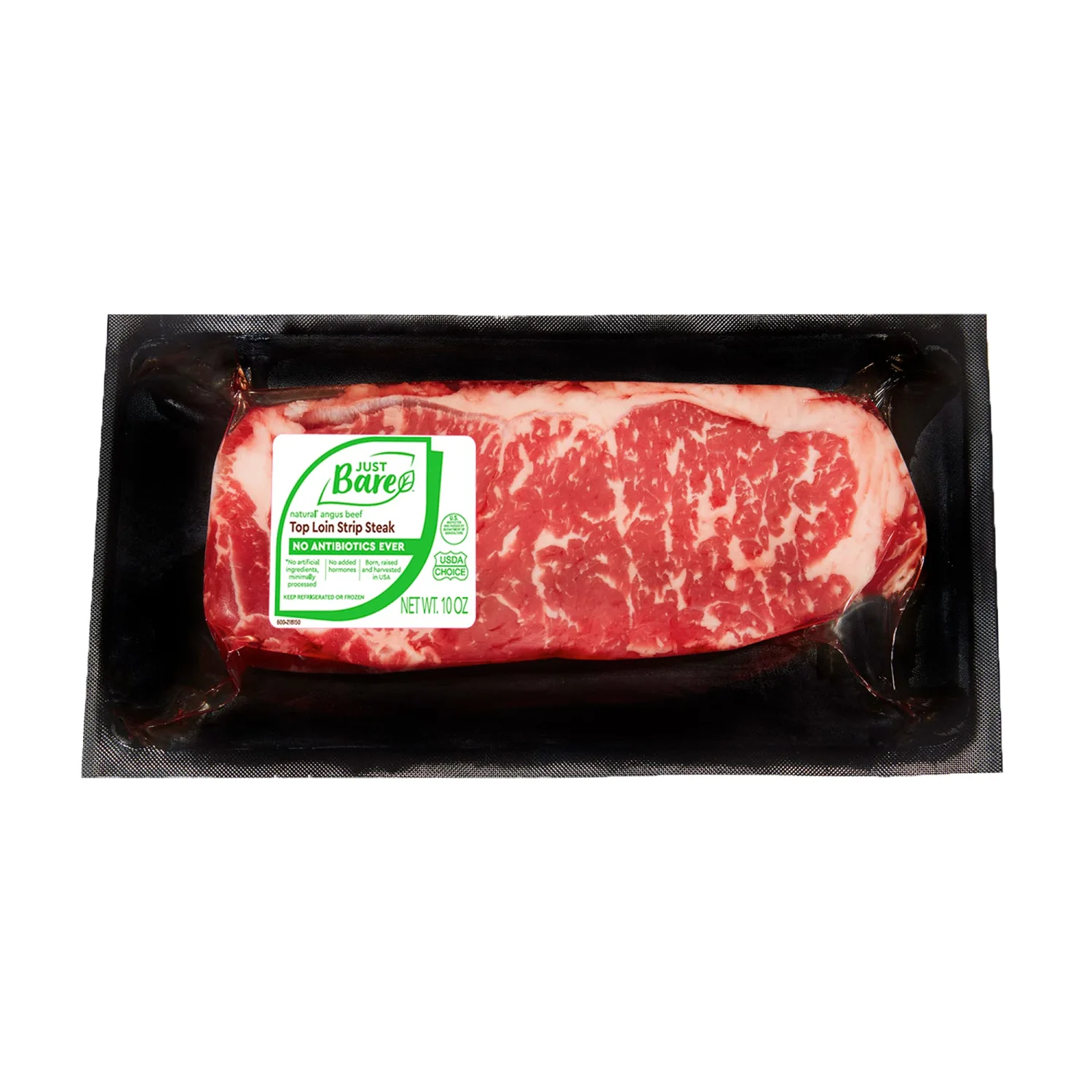 Just Bare, Angus Beef Top Loin Strip Steak, USDA Choice, No Antibiotics Ever, 10 oz