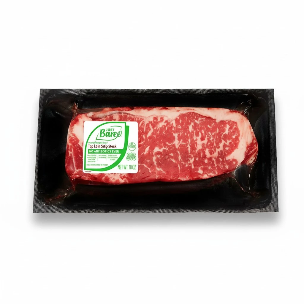 Just Bare, Angus Beef Top Loin Strip Steak, USDA Choice, No Antibiotics Ever, 10 oz