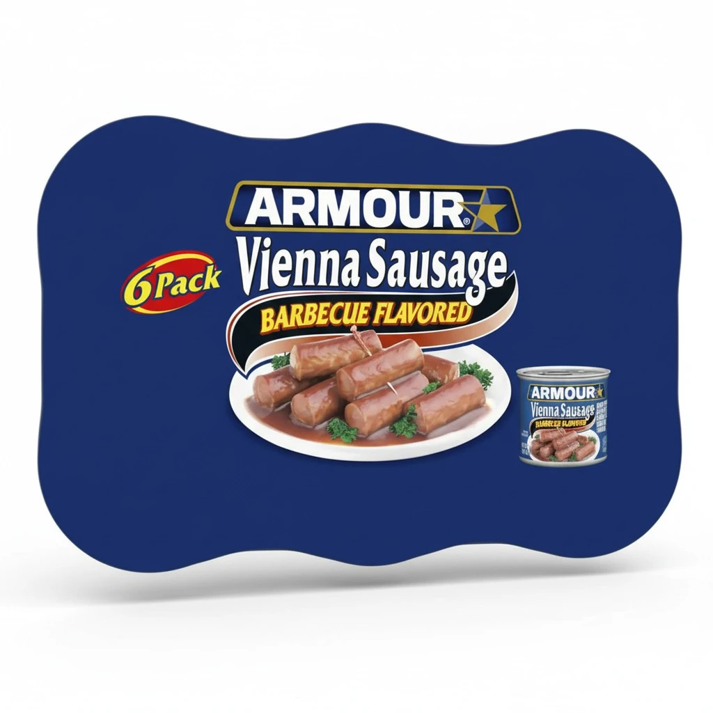 Armour Star Vienna Sausage, Barbecue Flavored, Canned Sausage, 4.6 oz (Pack of 6)