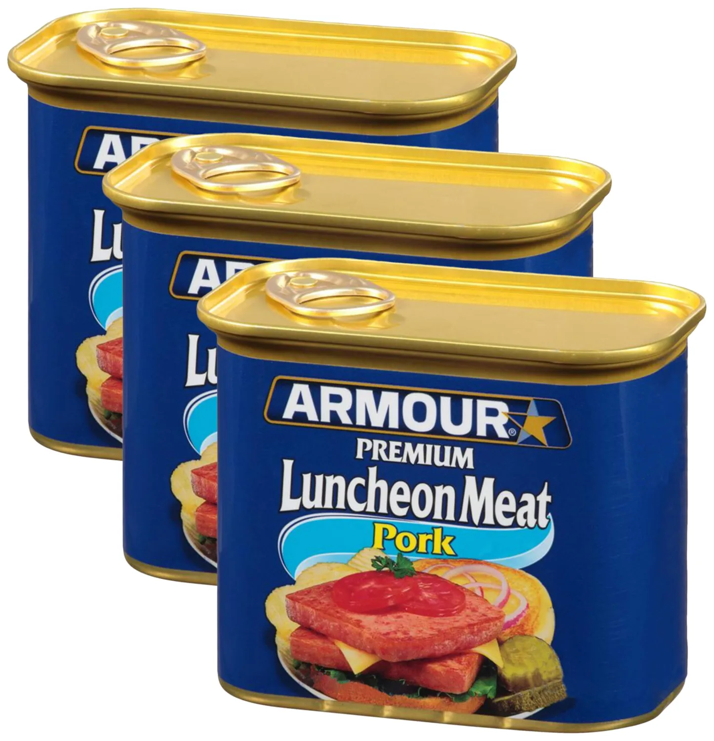 Armour Star Premium Pork Luncheon Meat, Keto Friendly, 12 oz (Pack of 3)