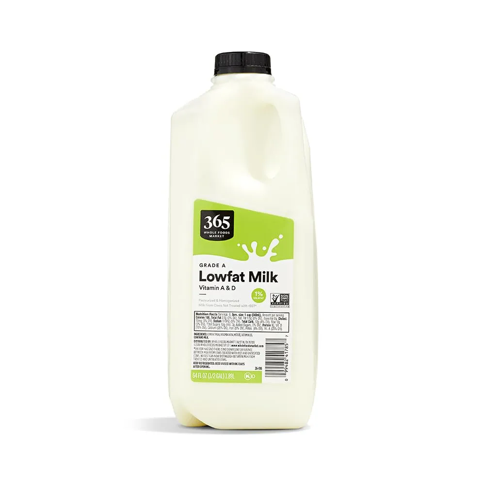 365 by Whole Foods Market, Low Fat 1% Milk, Half Gallon