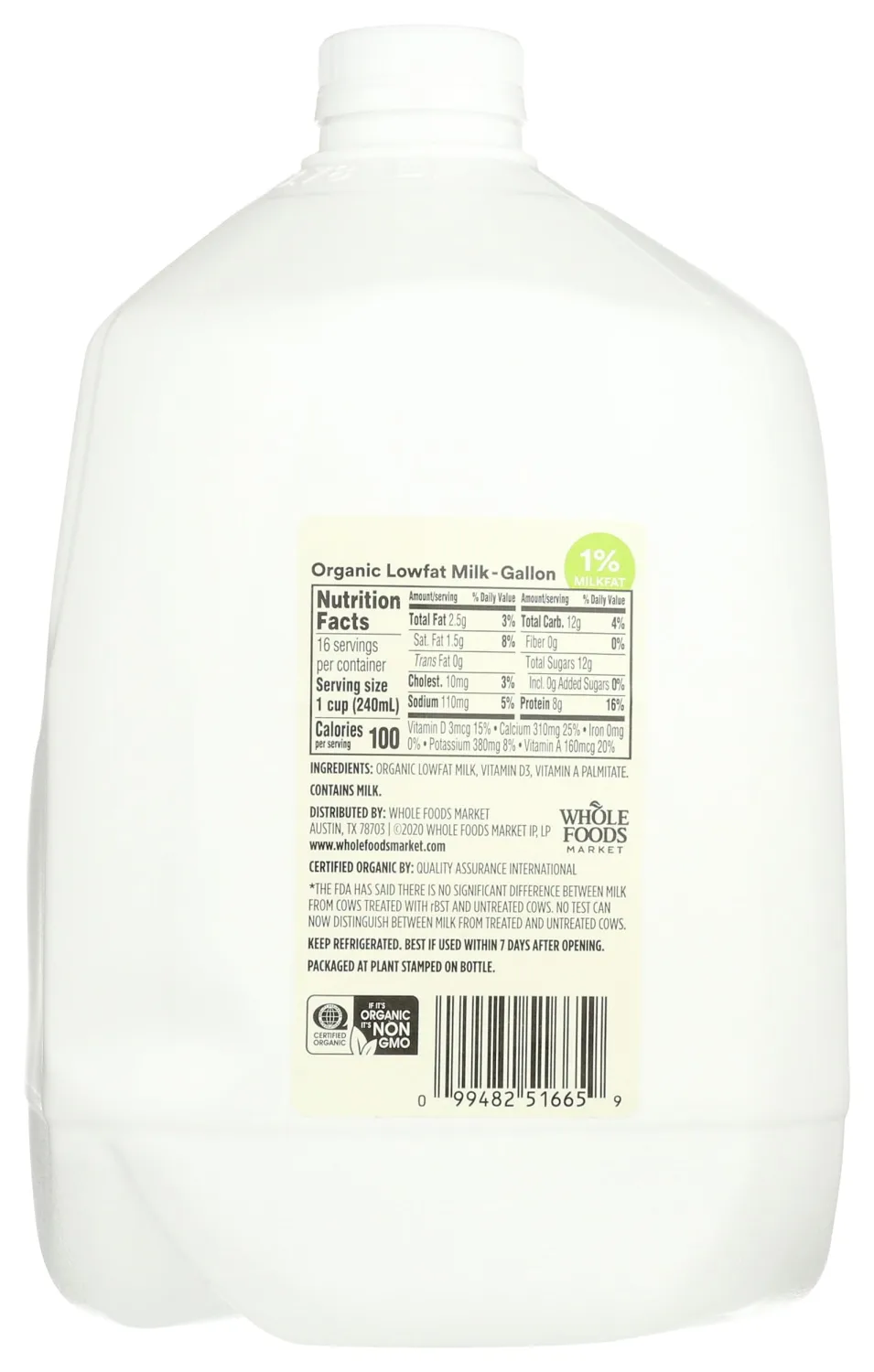 365 by Whole Foods Market, Organic 1% Milk, 128 Fl Oz