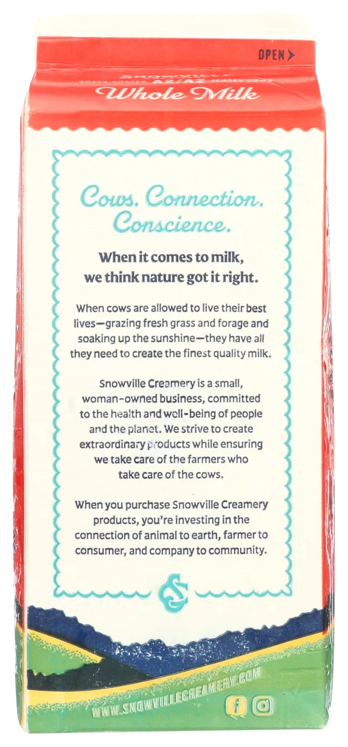 SNOWVILLE CREAMERY Milk Whole, 64 FZ