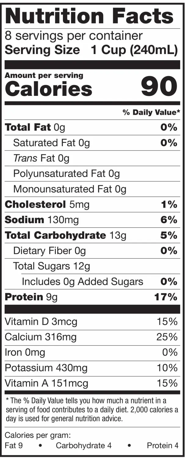Amazon Brand, Happy Belly Fat Free Milk Lactose Free Ultra Pasteurized, Kosher, Half Gallon, 64 Fl Oz