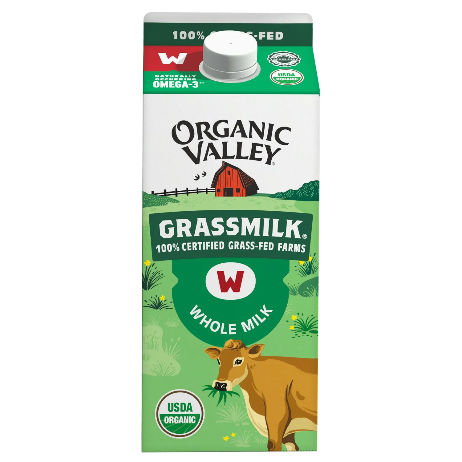 Organic Valley Grassmilk, 100% Grass Fed Whole Milk, Organic, 64 Fl Oz