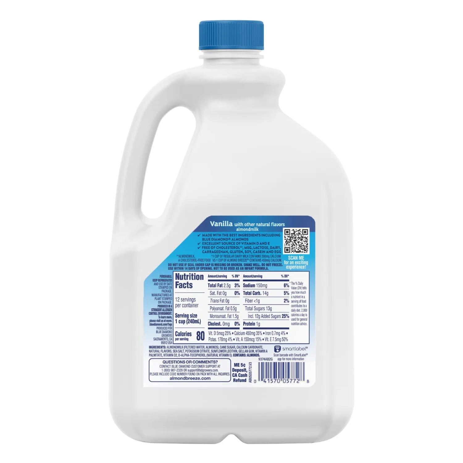 Almond Breeze Vanilla Almond Milk, 96 oz