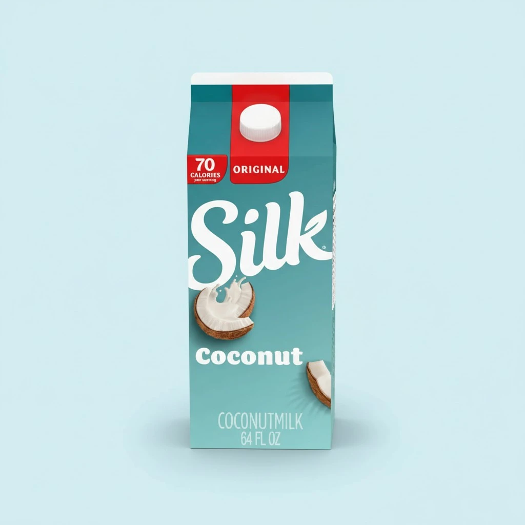 Silk Coconut Milk, Original, Dairy Free, Gluten Free, Delicious Vegan Milk with 50% More Calcium than Dairy Milk, 64 FL OZ Half Gallon