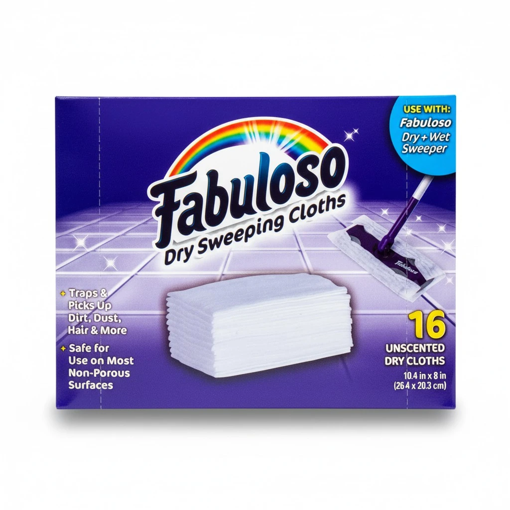 Fabuloso Dry Cloths, 16ct | Dry Sweeping Pads, for Use with Fabuloso Dry + Wet Sweeper for Bold and Bright Cleaning Experience | Clean Your Floors with Ease