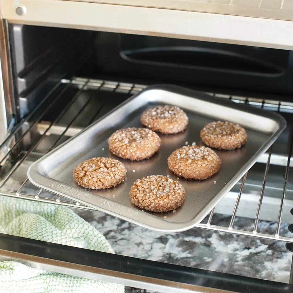 Nordic Ware Naturals Compact Baking Sheet - Natural Uncoated Aluminum, Toaster Oven and Broiler Safe