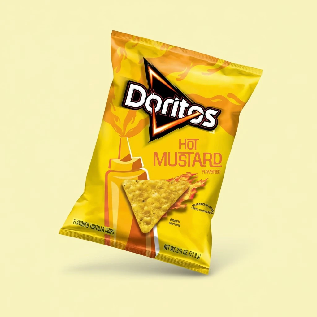 Doritos, Hot Mustard Tortilla Chips, 2.75 Ounce