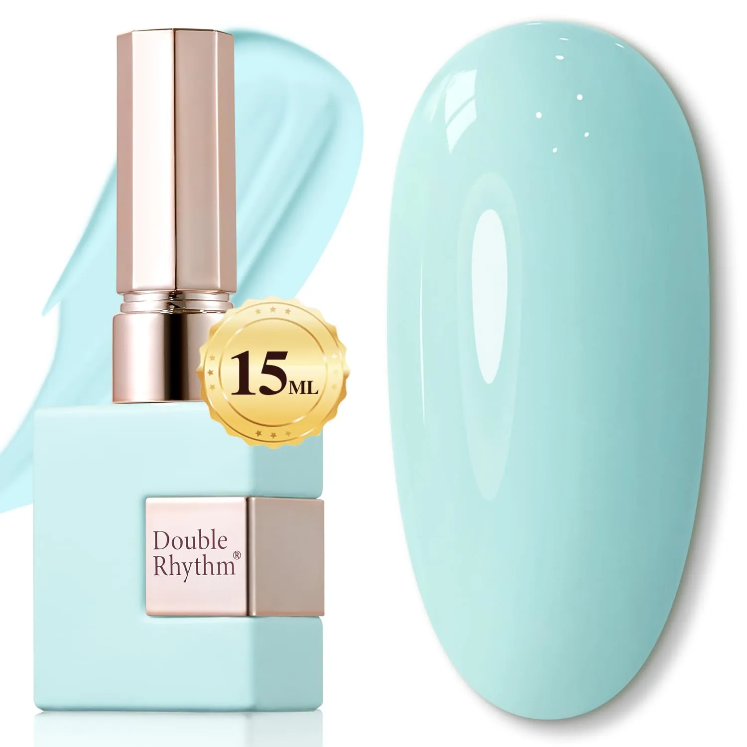 Double Rhythm Translucent Gel Polish Sheer Neutral Natural Light Milky Same Color Same Bottle 15ML Jelly UV Nail Polish Nail Art DIY at Home (Pale Blue-A1031)