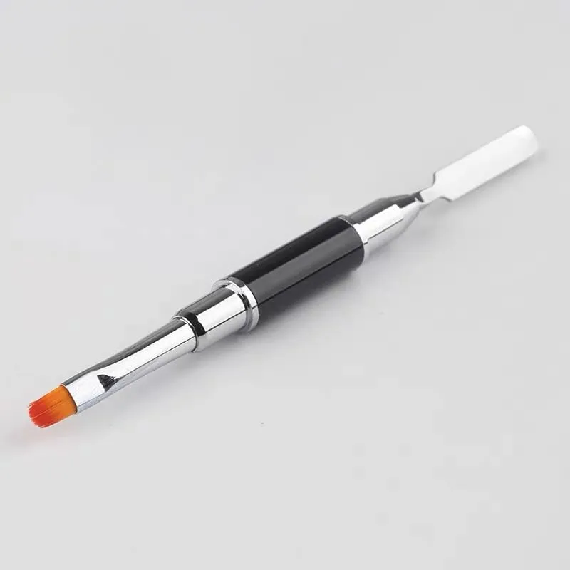 4 in 1 Set, Dual-Ended Polygel Brush Picker Brush, 3 Pcs Nail Drawing Pen, Dual End Nail Art Pen Brush Acrylic Round Flat Painting Drawing Liner Nail Tools