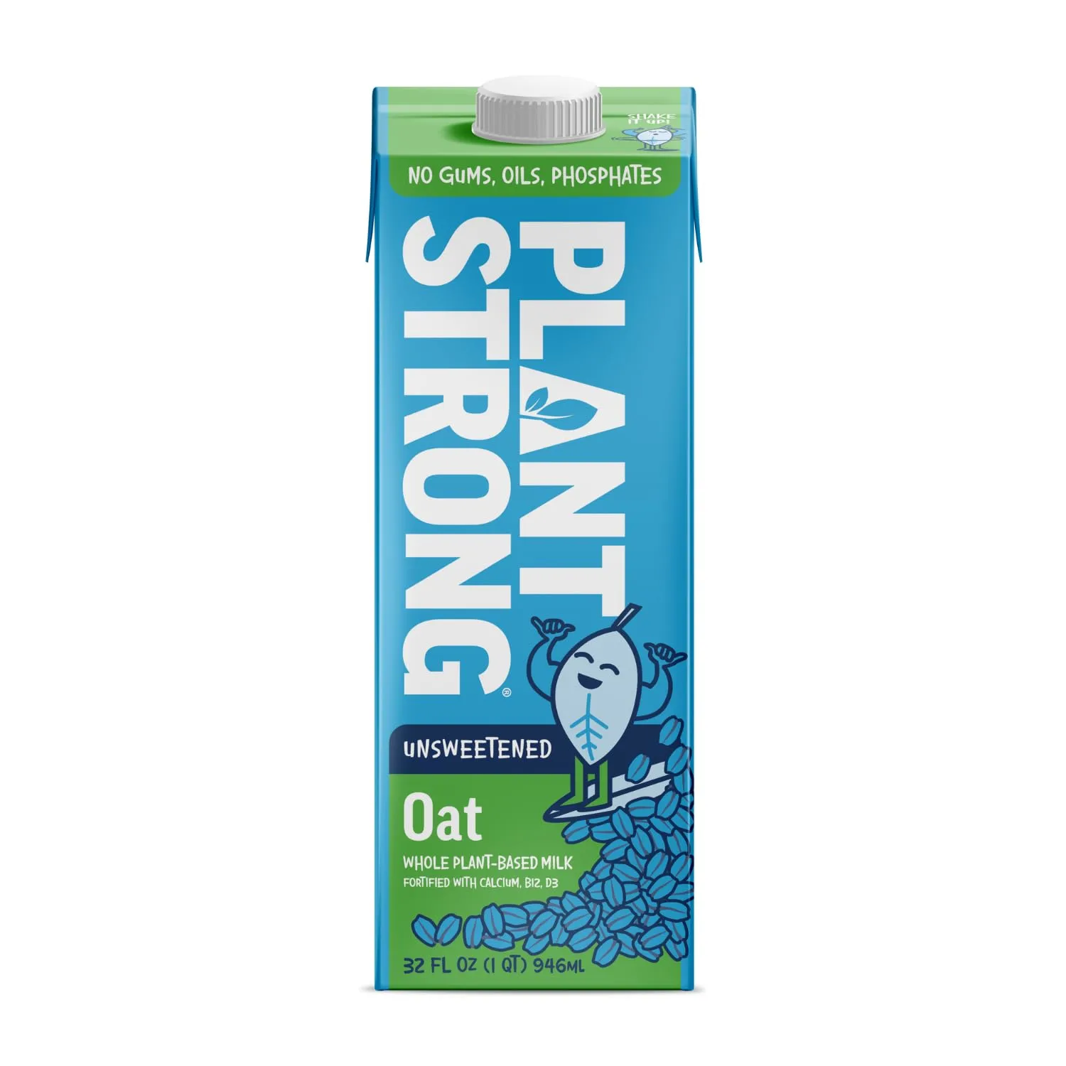 PLANTSTRONG Oat Milk Unsweetened 32oz - NON-GMO - Plant Based, Vegan - Gluten Free Dairy Free - Shelf Stable - Lactose Free Milk - No Gums or Oils