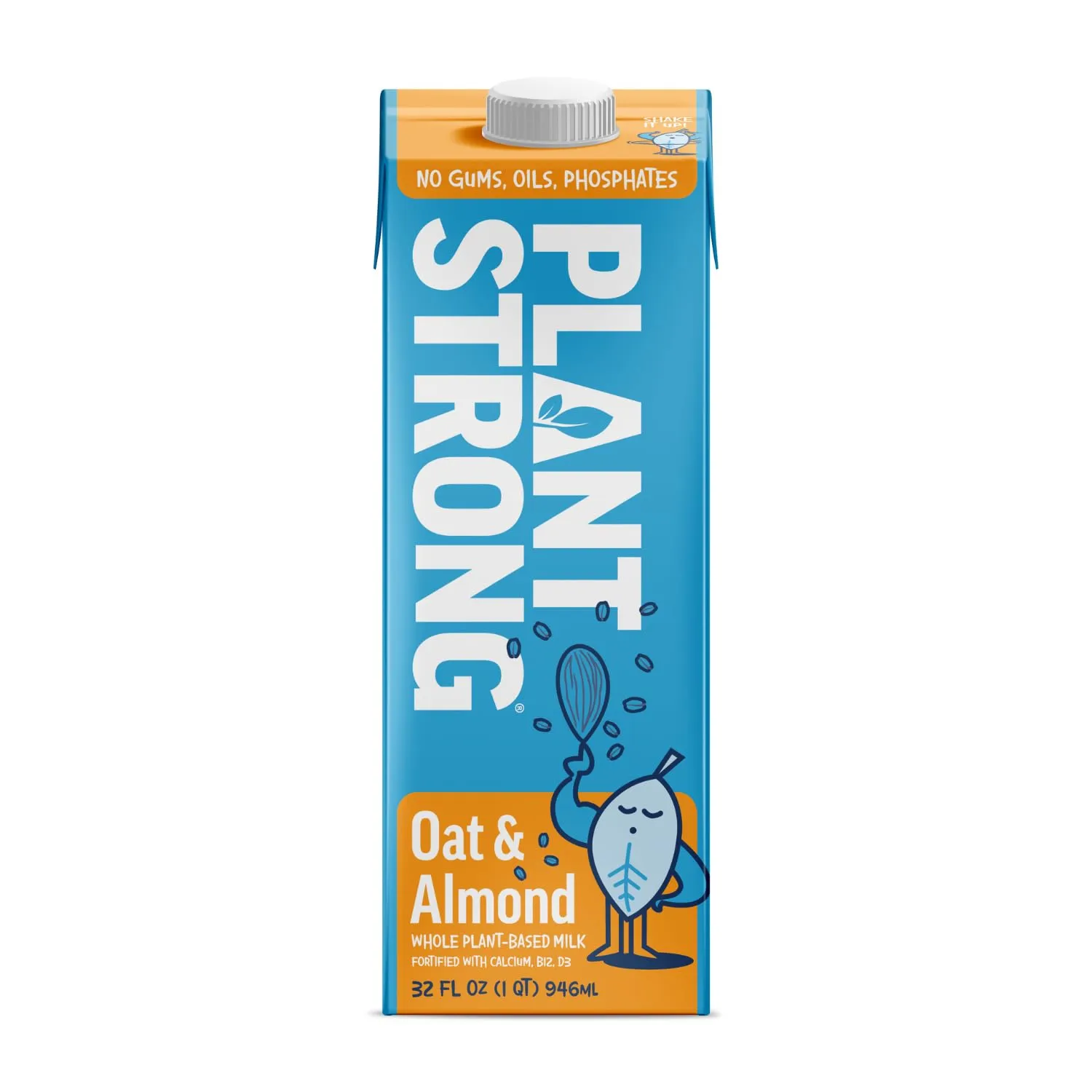PLANTSTRONG Oat & Almond Milk 32oz - NON-GMO - Plant Based, Vegan - Gluten Free Dairy Free - Shelf Stable - Lactose Free Milk - No Gums or Oils