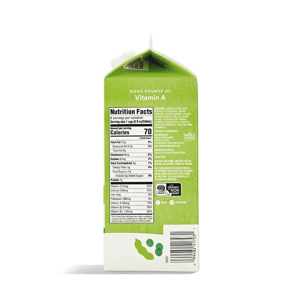 365 Everyday Value, Organic Soymilk Unsweetened, 64 fl oz