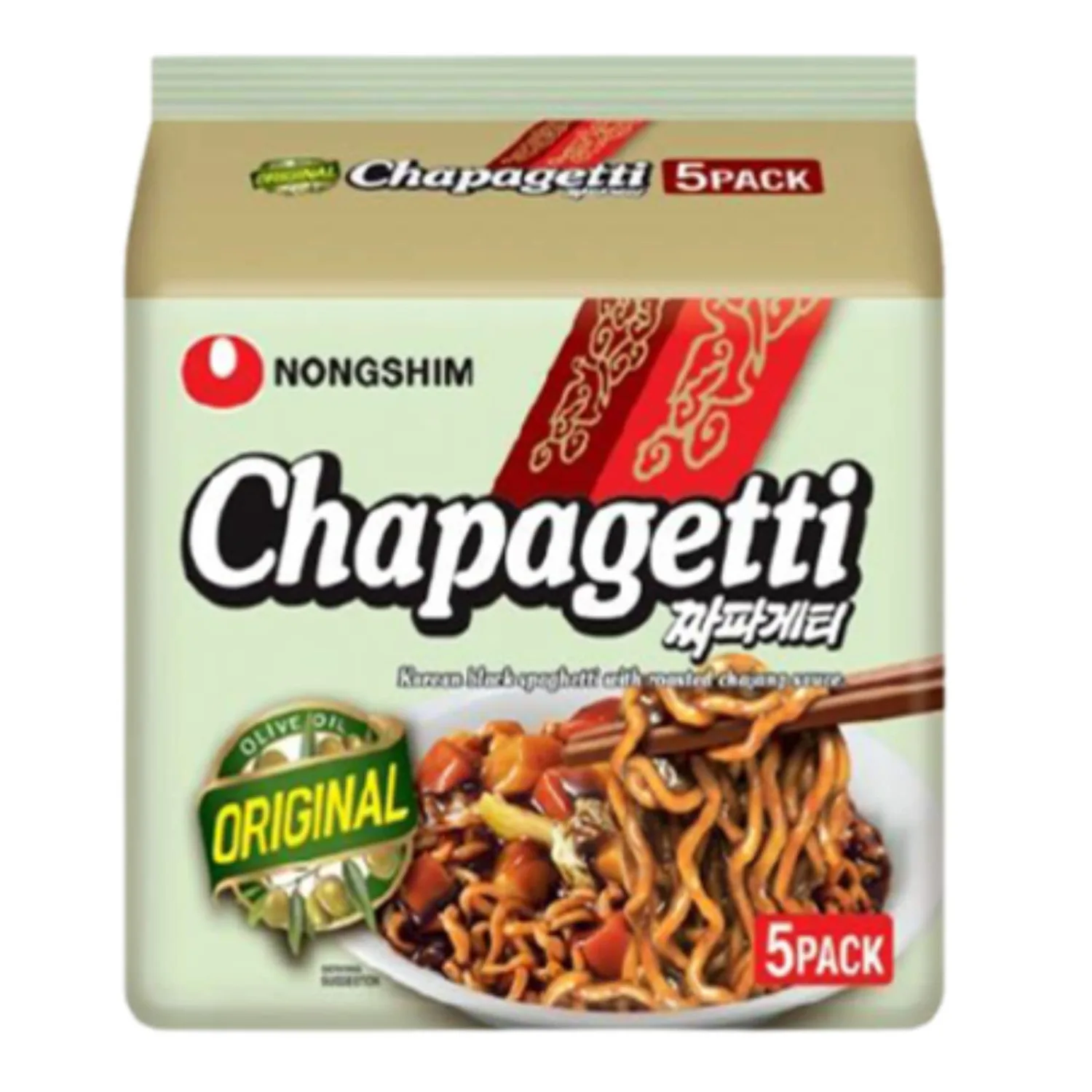 Nongshim Chapagetti Chajang Noodle, 4.5-oz 5 Packs (Made in USA)