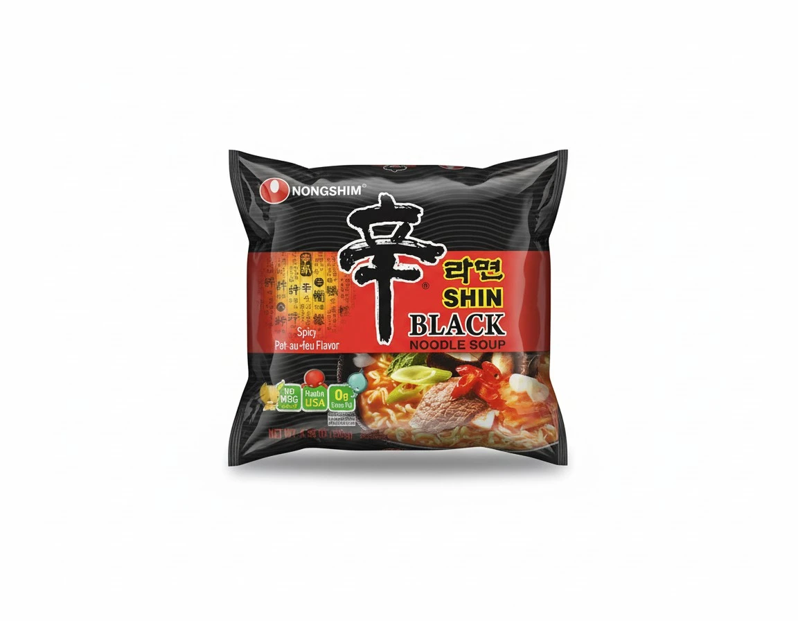 Nongshim Shin Ramyun BLACK - 4.58 Oz 4 Packs (Made in USA)