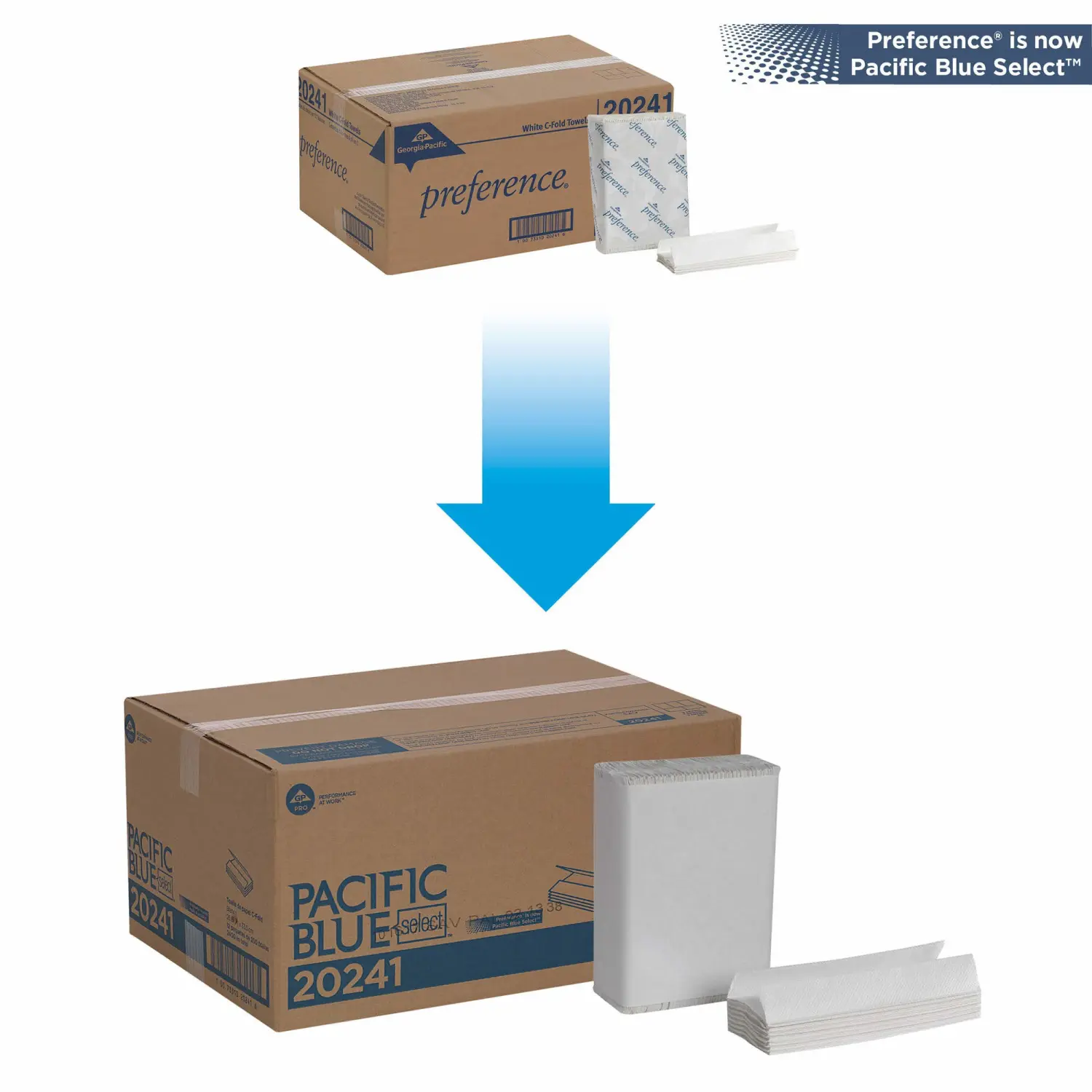 Georgia-Pacific Blue Select C-Fold Paper Towels by GP PRO (Georgia-Pacific), White, 20241, 200 Towels Per Pack, 12 Packs Per Case (2400 Total), 10.10'' x 13.20