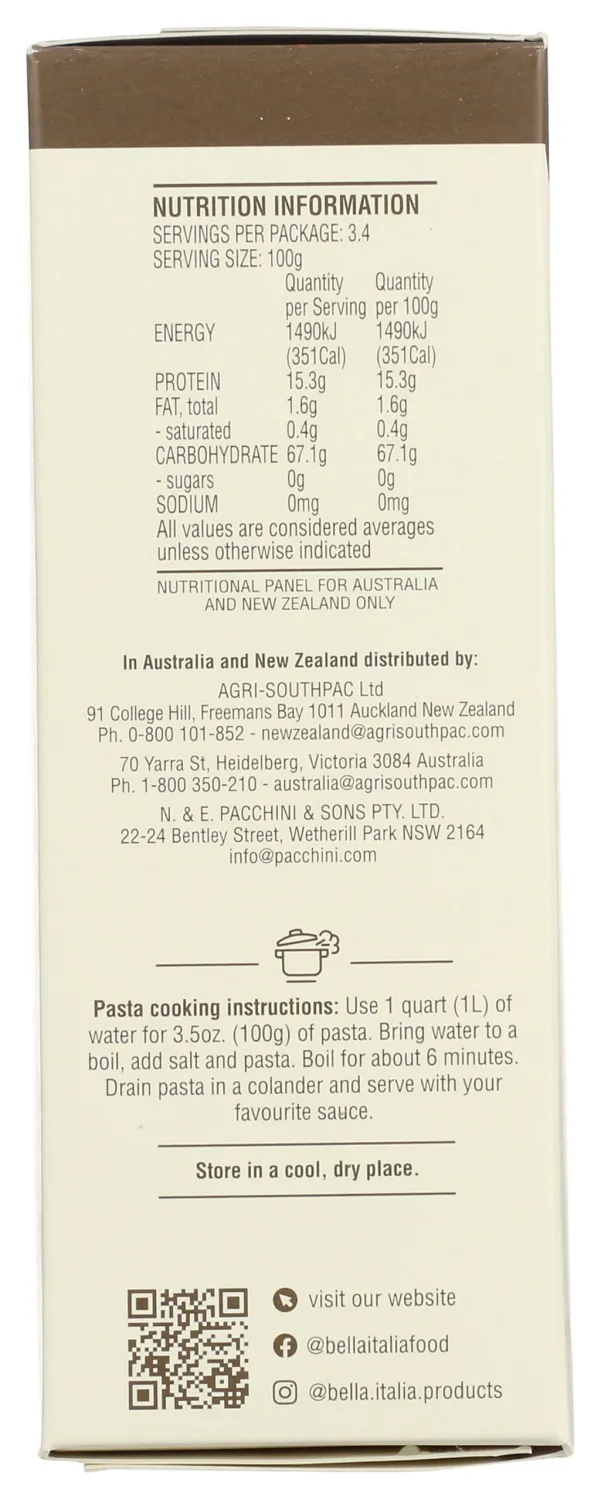BELLA ITALIA Organic Kamut Fusilli, 12 OZ