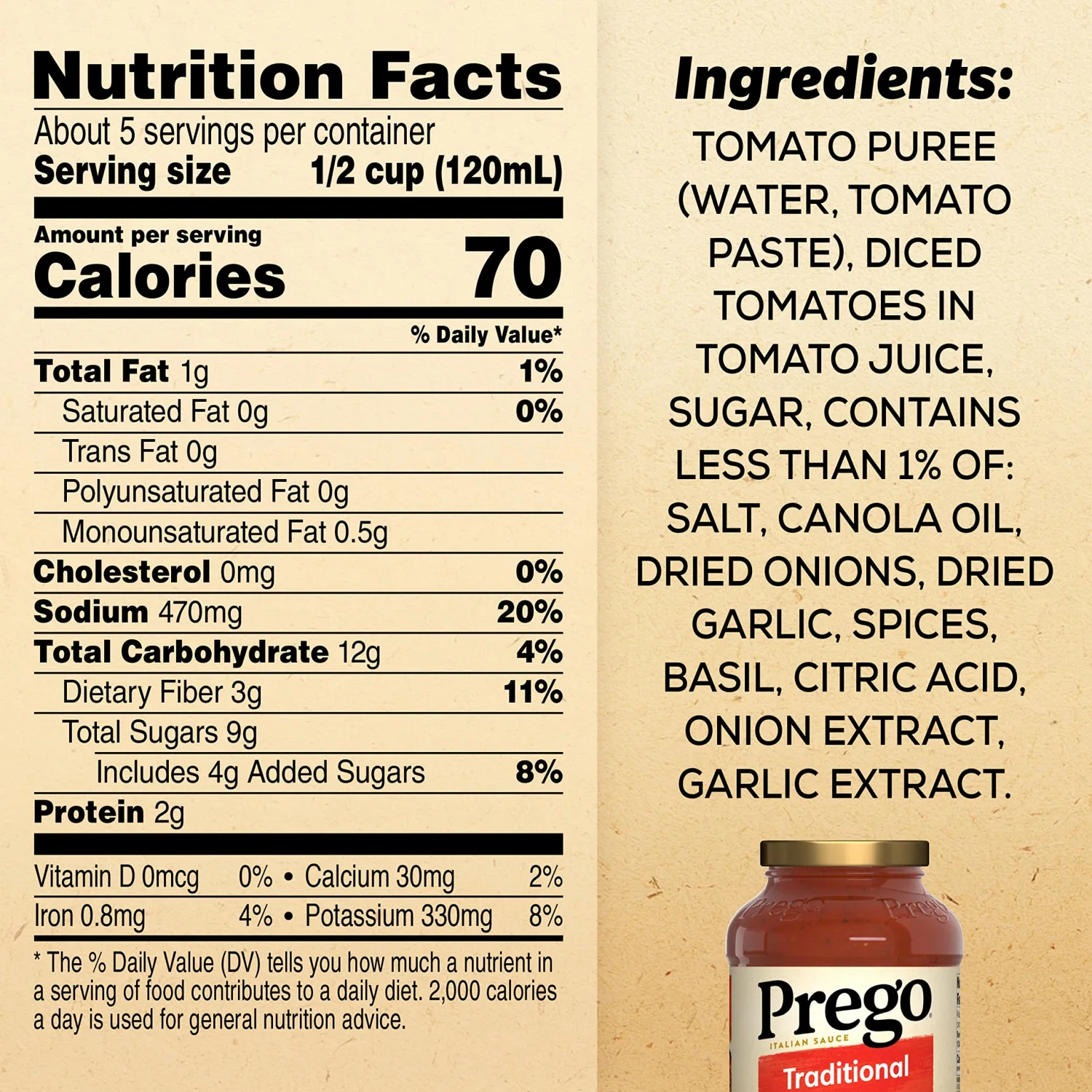 Prego Traditional Pasta Sauce, 24 Oz Jar (Pack of 2)
