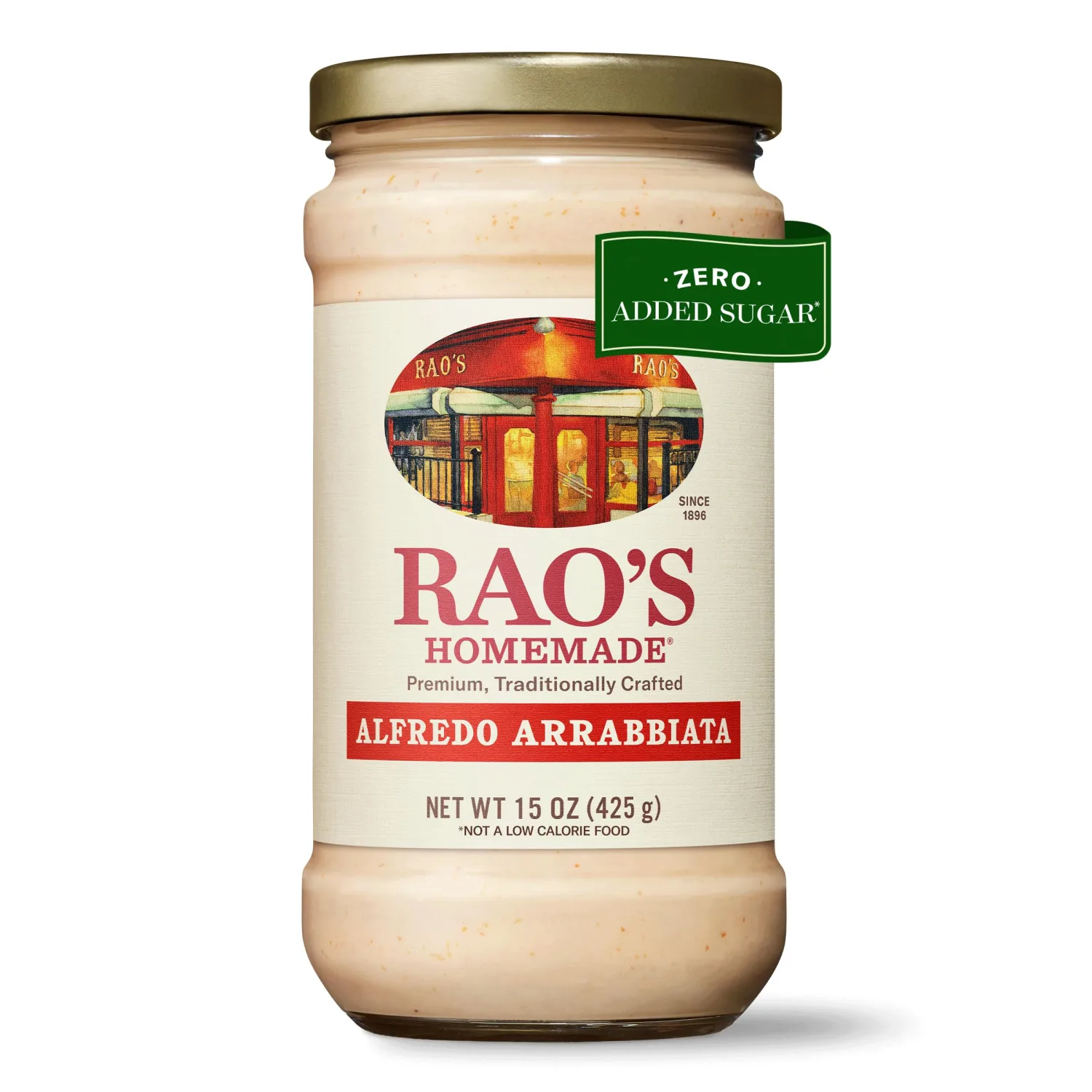 Rao's Homemade Alfredo Arrabbiata Sauce, 15 oz, Pasta Sauce, Premium Quality Blend of Parmesan & Romano Cheese, Rich and Creamy with a Kick of Heat