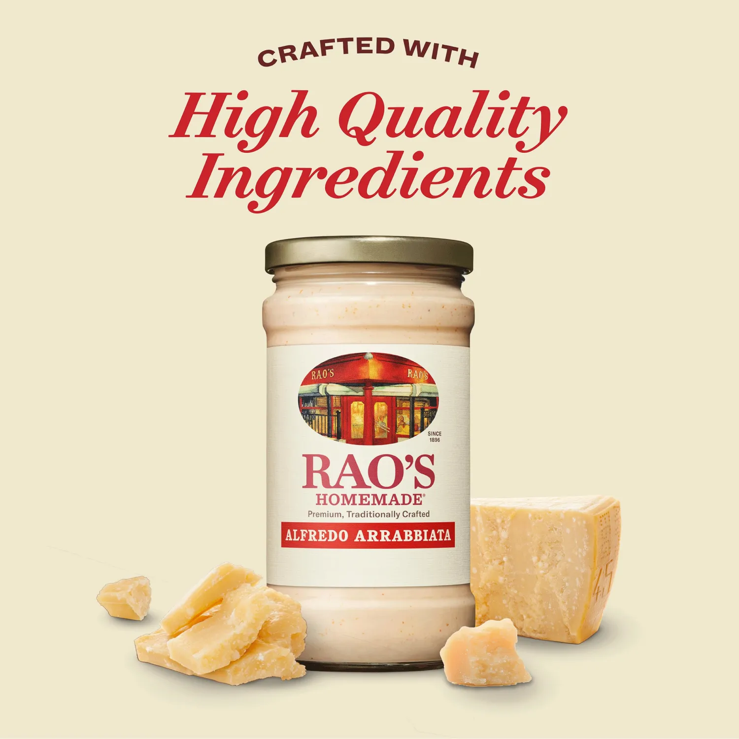 Rao's Homemade Alfredo Arrabbiata Sauce, 15 oz, Pasta Sauce, Premium Quality Blend of Parmesan & Romano Cheese, Rich and Creamy with a Kick of Heat