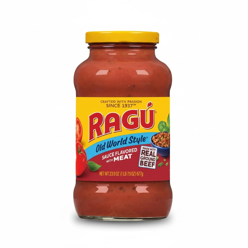 Ragu Old World Style Sauce Flavored with Meat, Made with Olive Oil, Perfect for Italian Style Meals at Home, 24 OZ