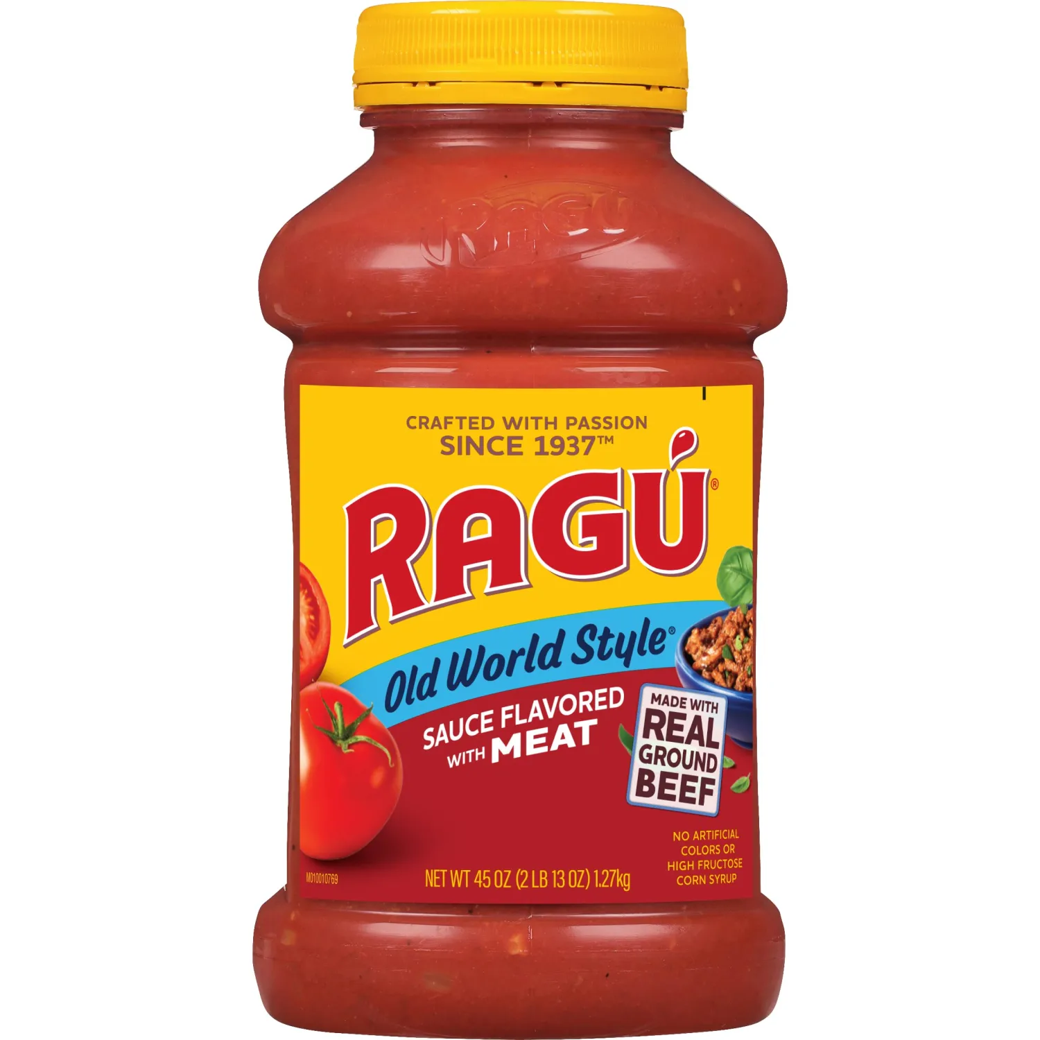 Ragu Old World Style Sauce Flavored with Meat, Made with Olive Oil, Perfect for Italian Style Meals at Home, 45 OZ