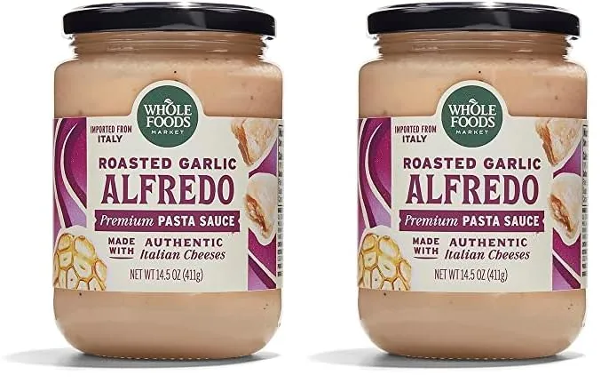 Whole Foods Market, Roasted Garlic Alfredo Pasta Sauce, 14.5 Ounce (Pack of 2)