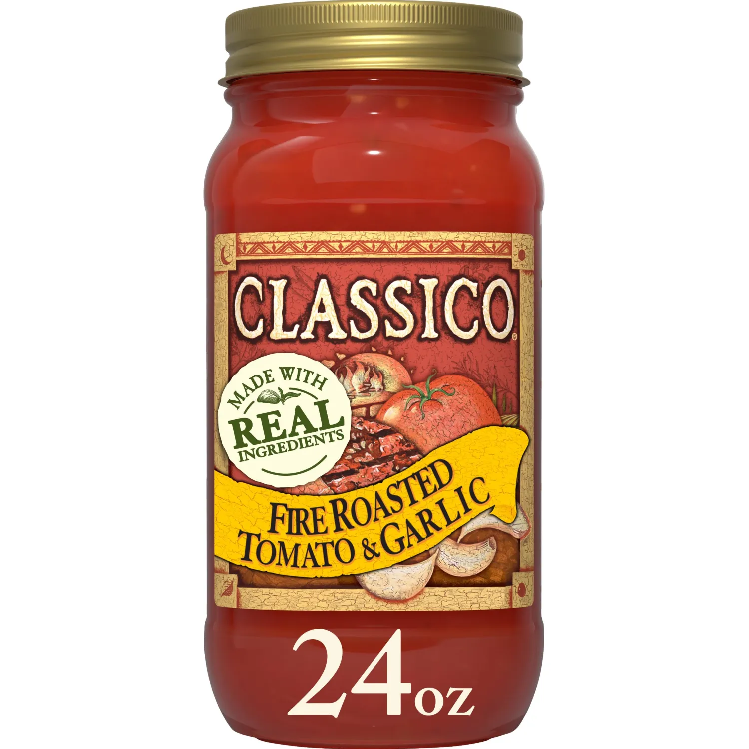 Classico Fire Roasted Tomato & Garlic Spaghetti Pasta Sauce (24 oz Jar)