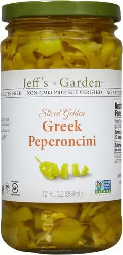 JEFFS NATURALS Sliced Golden Greek Peperoncini, 12 FZ