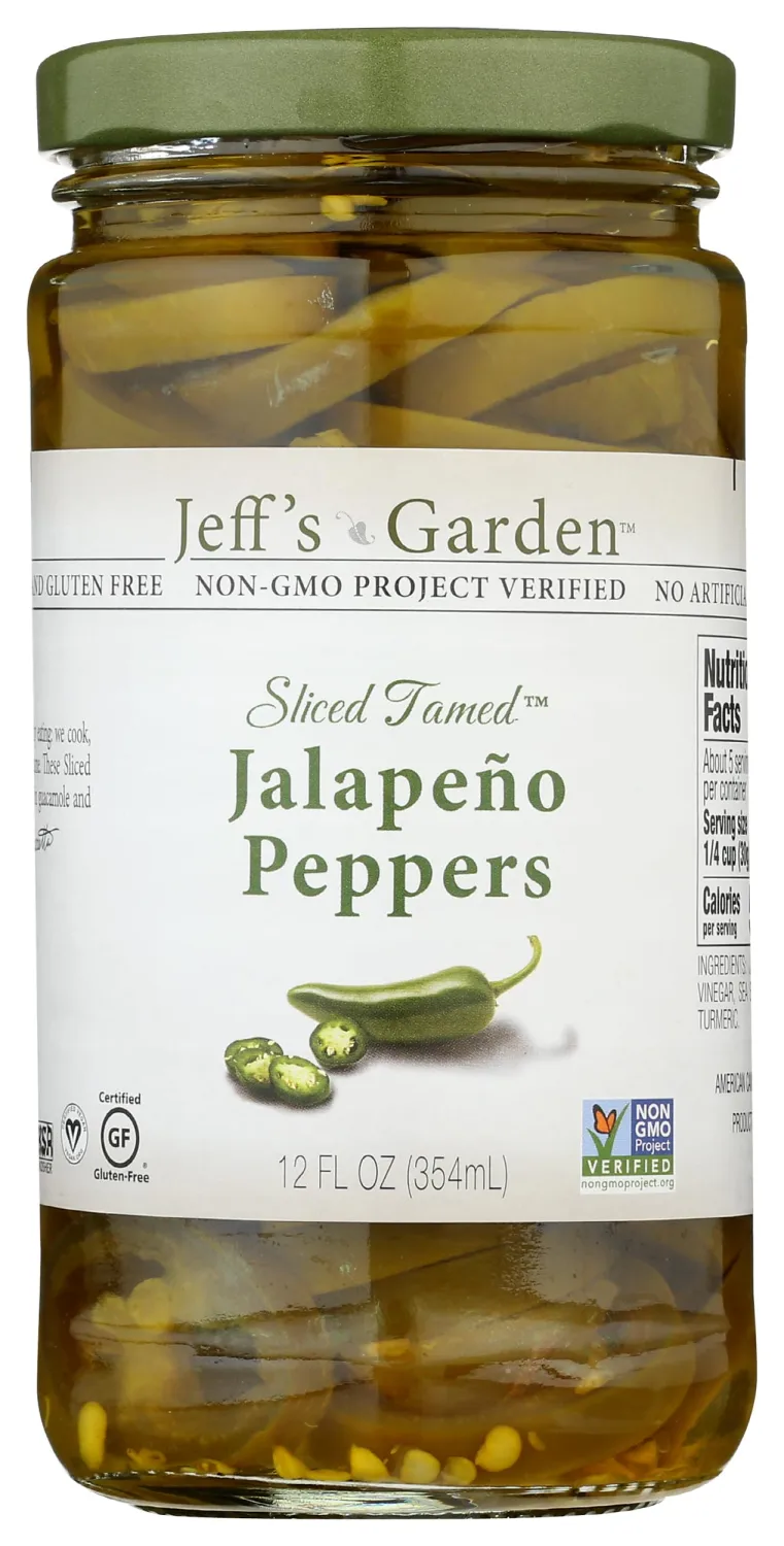 Jeff's Naturals Sliced Tamed Jalapeno Peppers, 12 oz