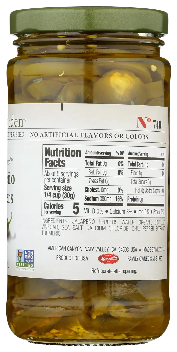 Jeff's Naturals Sliced Tamed Jalapeno Peppers, 12 oz