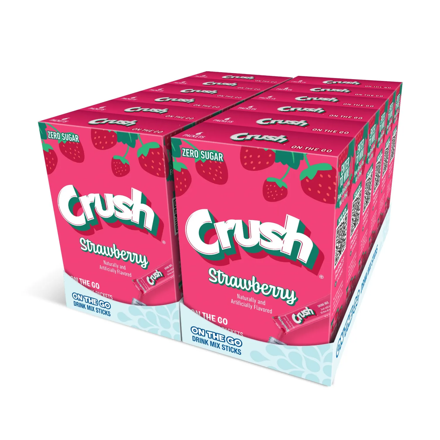 Juicy Mixes Crush- Powder Drink Mix - Sugar Free & Delicious (Strawberry, 72 Sticks)