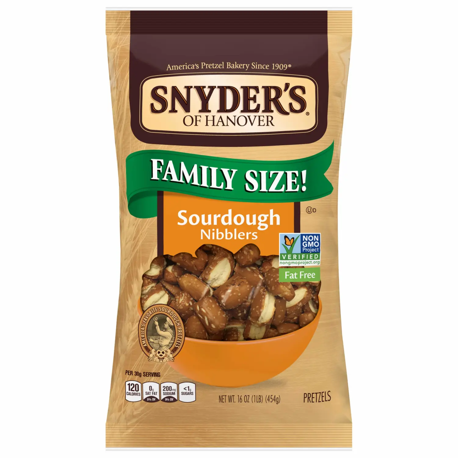 Snyder's of Hanover Pretzels, Sourdough Nibblers, 16 Ounce Family Size