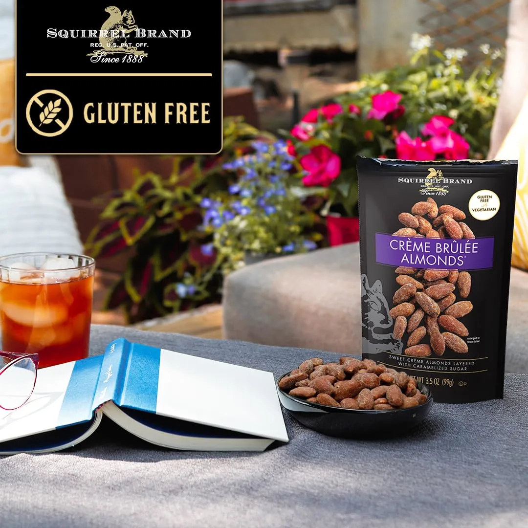 SQUIRREL BRAND Crème Brulee Almonds, 3.5 OZ Resealable Bag