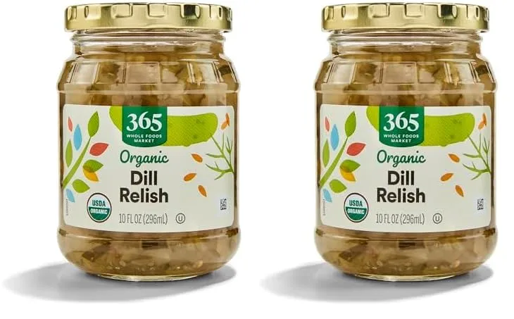 365 by Whole Foods Market, Pickles Dill Relish Organic, 10 Fl Oz (Pack of 2)