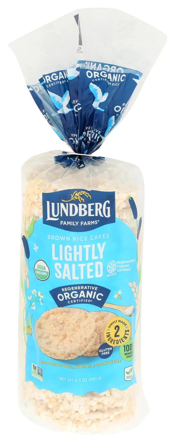 Lundberg Gluten-Free Brown Rice Organic Rice Cakes Lightly Salted -- 8.5 oz