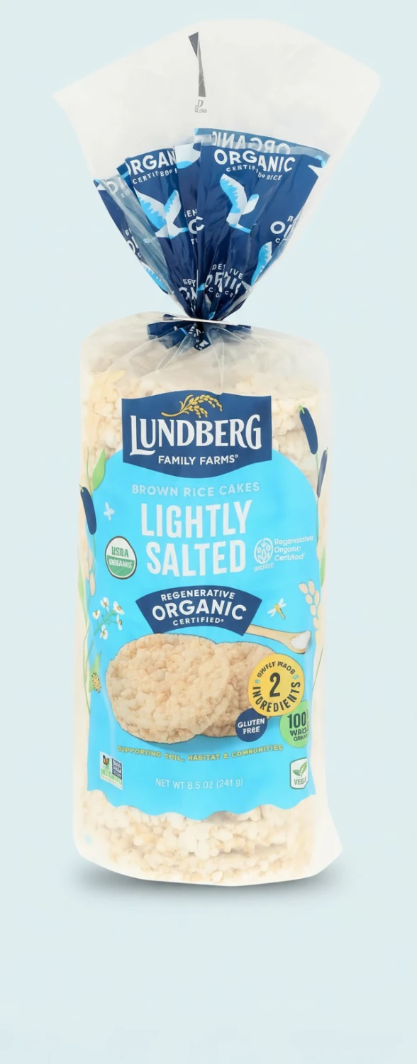 Lundberg Gluten-Free Brown Rice Organic Rice Cakes Lightly Salted -- 8.5 oz