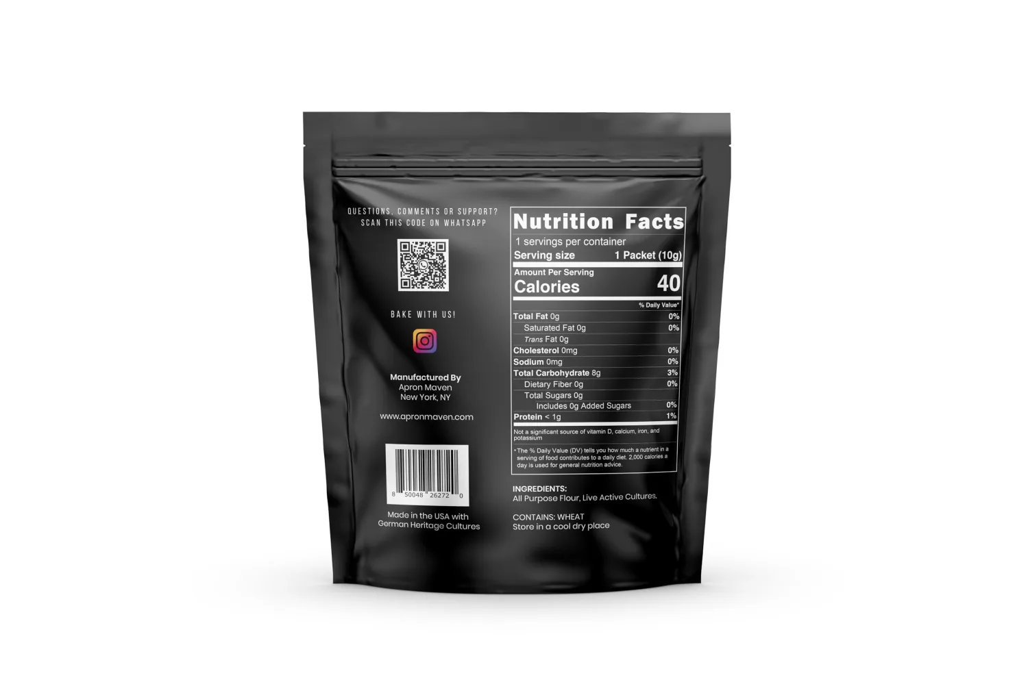 Apron Maven Premium Sourdough Starter Culture | German Bavarian Style | Heirloom Lively Dry Sourdough Starter | Perfect for Rye Breads | Simple Activation Instructions | Lifetime Customer Support