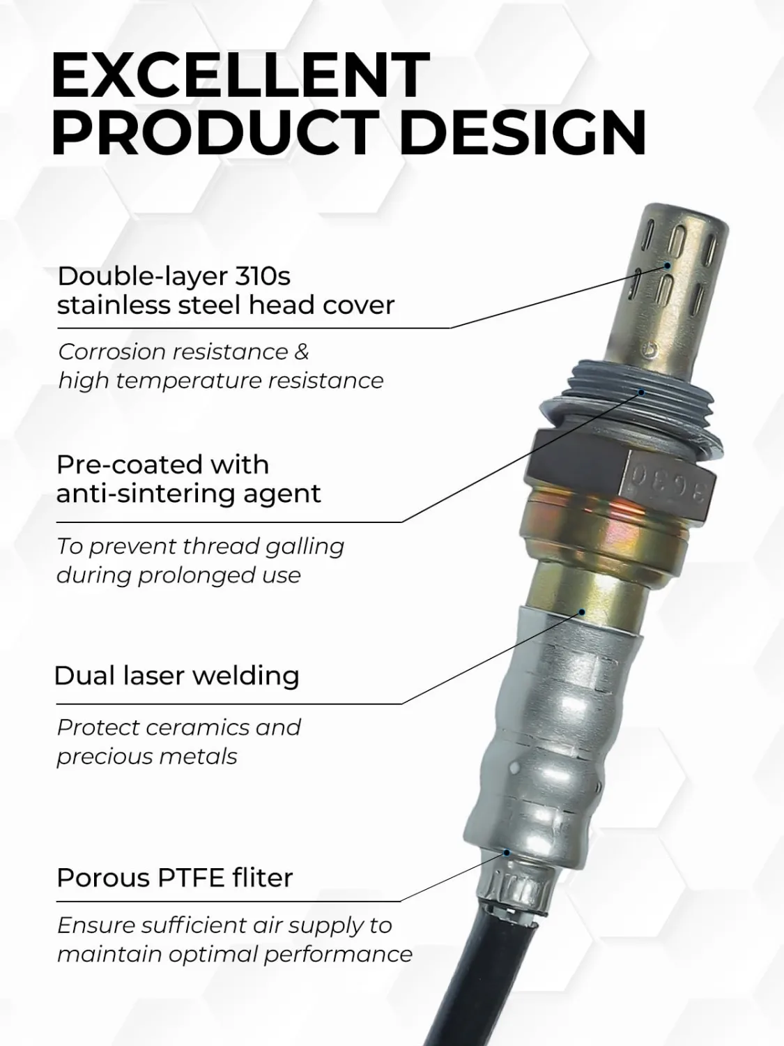 O2 Oxygen Sensor 234-4587 Upstream and Downstream Fit for Chrysler 300 Sebring Aspen, Jeep Commander Grand Cherokee Liberty, Dodge Avenger Challenger Charger Magnum Nitro Grand Caravan, 4Pcs