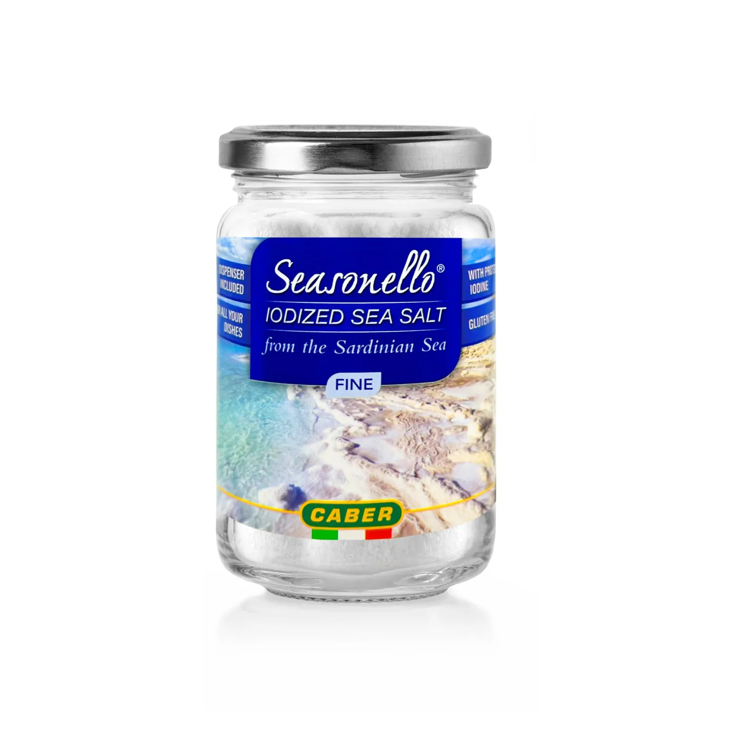 Seasonello Iodized Fine Sea Salt from The Sardanian Sea | Italian Fine Sea Salt For All Your Dishes, 10.58 Oz