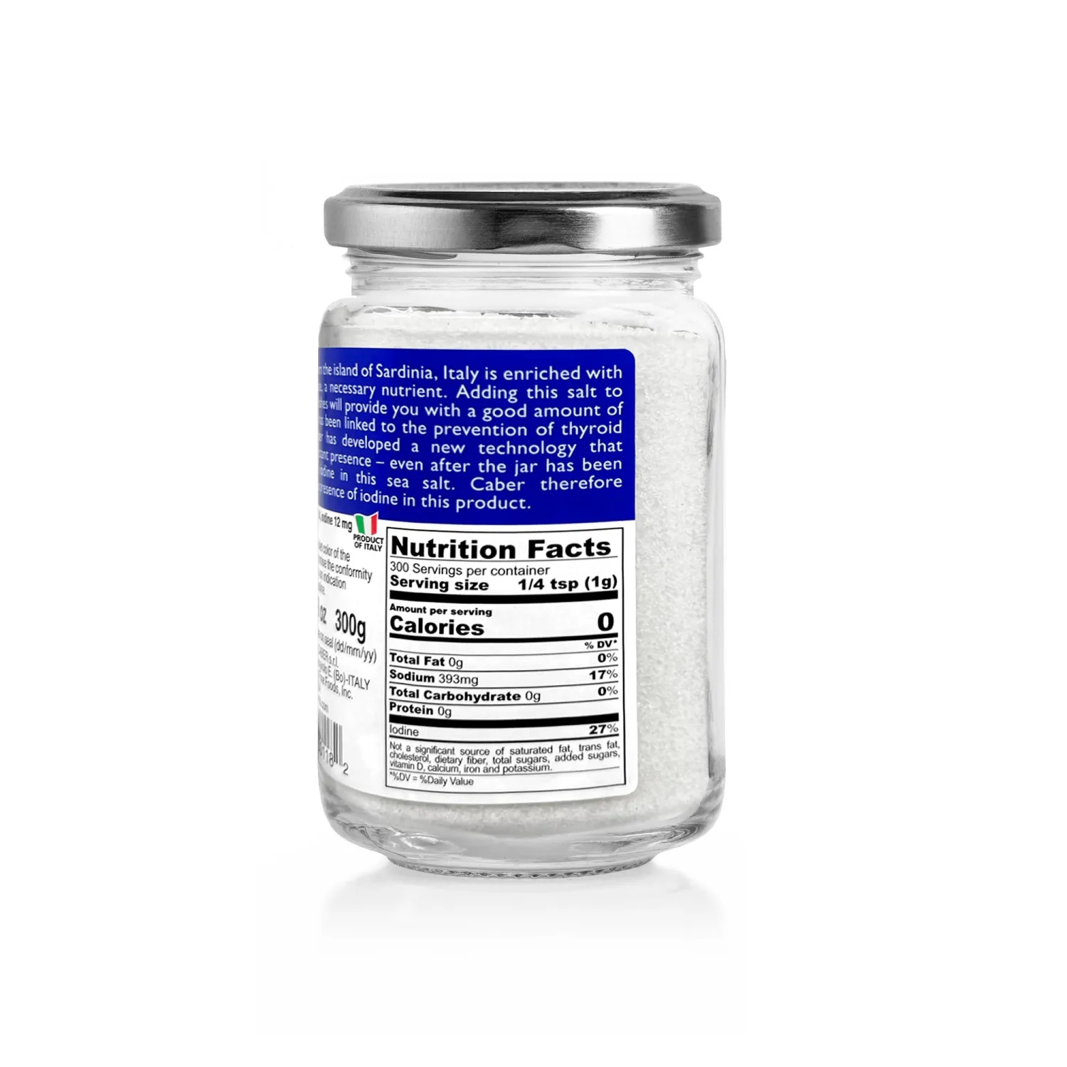 Seasonello Iodized Fine Sea Salt from The Sardanian Sea | Italian Fine Sea Salt For All Your Dishes, 10.58 Oz