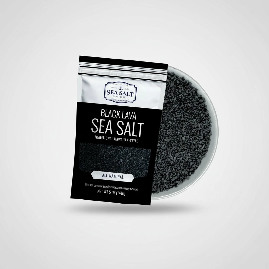 Hawaiian-Style Black Lava Sea Salt for Cooking & Finishing, Black Sea Salt with Activated Charcoal, 5 oz Bag
