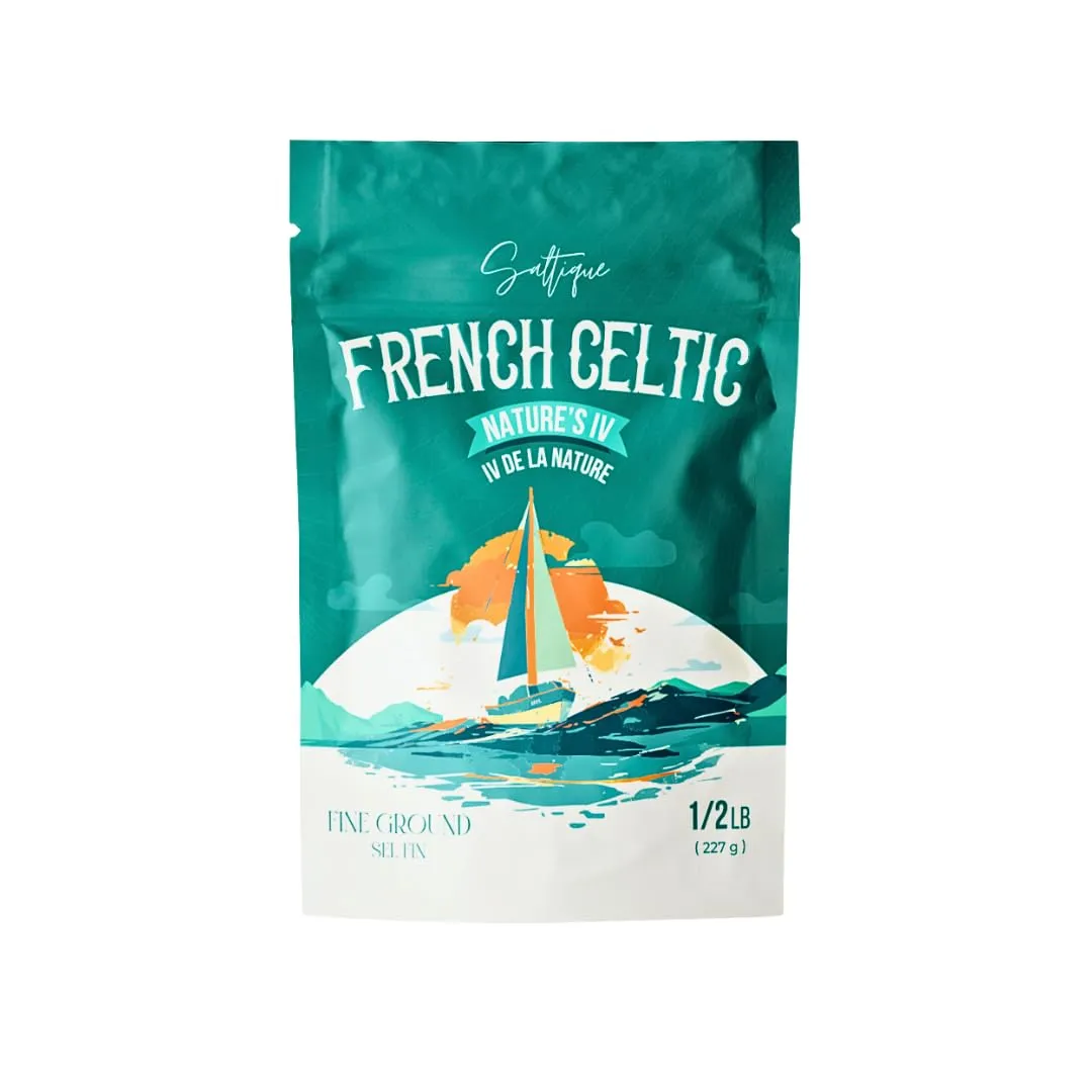 French Sea Salt Fine Ground 1/2lb- Packed with 82 Minerals Helping You Stay Hydrated, Improve Electrolyte Balance, and Optimal Muscle Function - Doctor Recommended