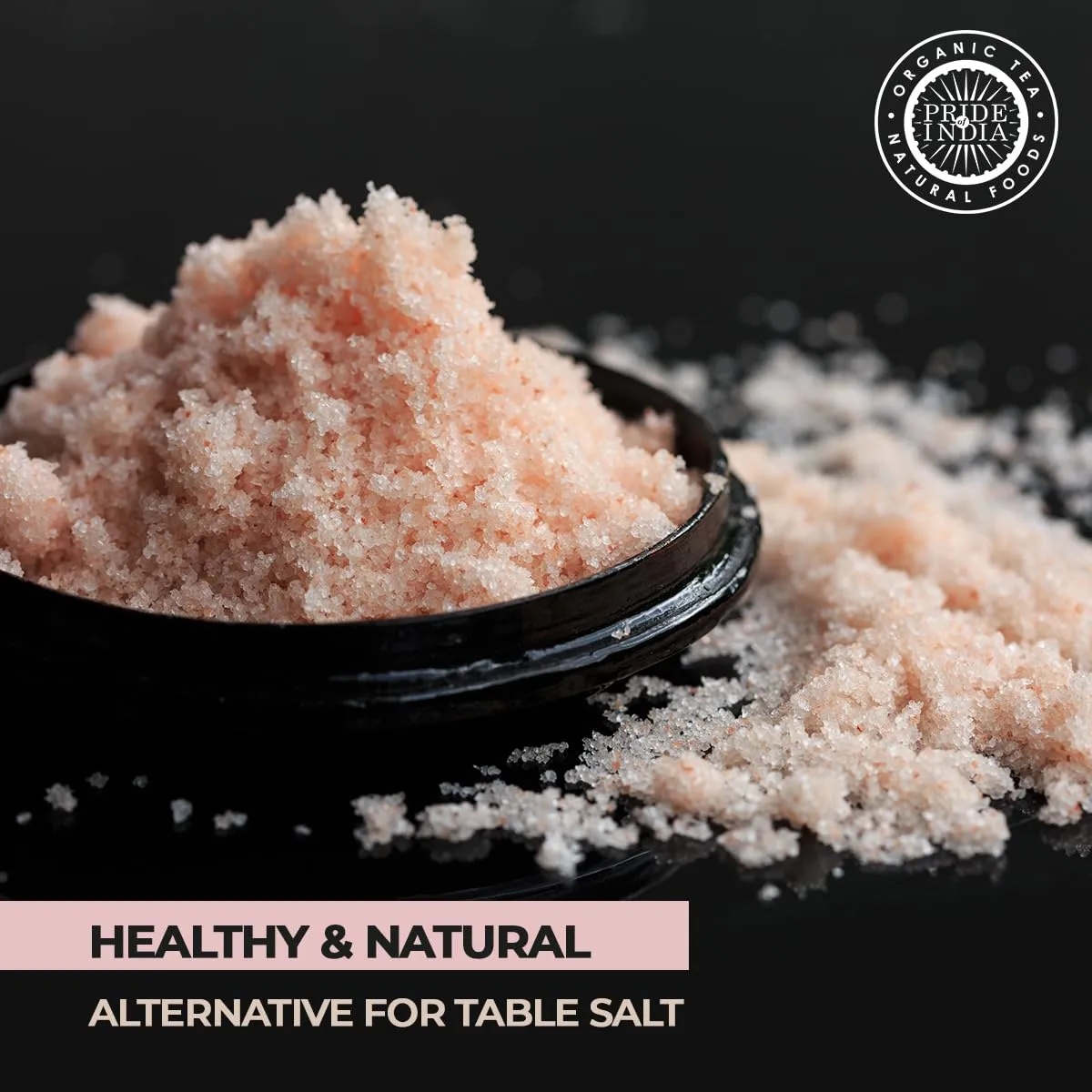 Pride Of India - Dark Himalayan Pink Salt - Enriched w/ 84+ Natural Minerals, Fine Grind 1 Pound (16 oz) Dual Sifting Jar - Easy Flow Granules - No Grinding Needed, Unrefined, Natural Bold Pure Taste