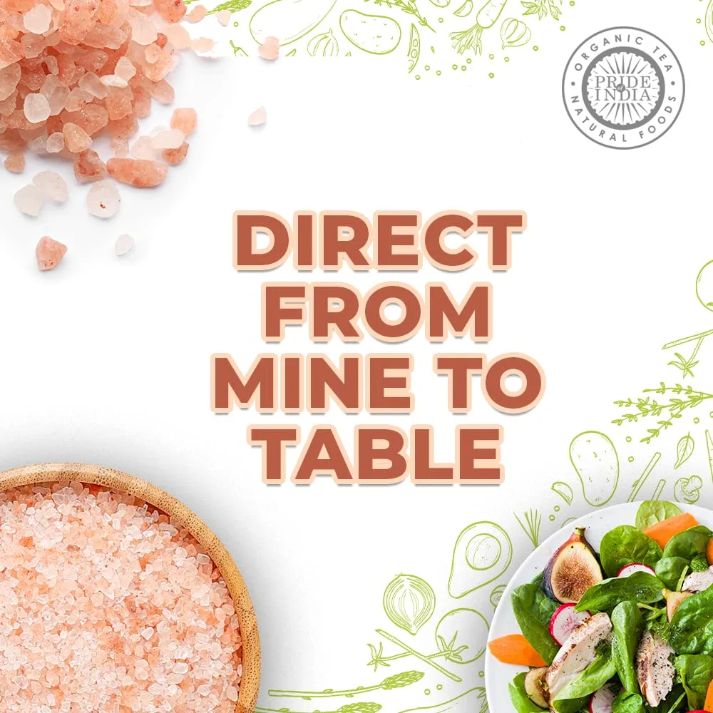 Pride Of India - Himalayan Rock Salt - 84+ Natural Mineral Enriched (Pure Himalayan Pink Salt, Coarse Grind 5 Pound Jar)