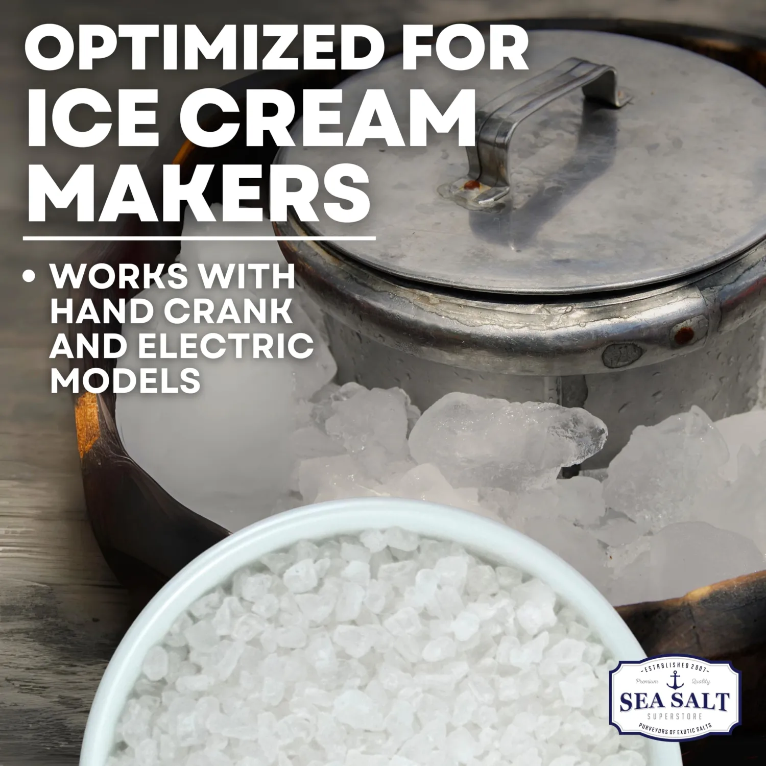 Rock Salt for Ice Cream Making, Universally Compatible Coarse and Non-Iodized Salt for All Ice Cream Maker, 30 oz Bag